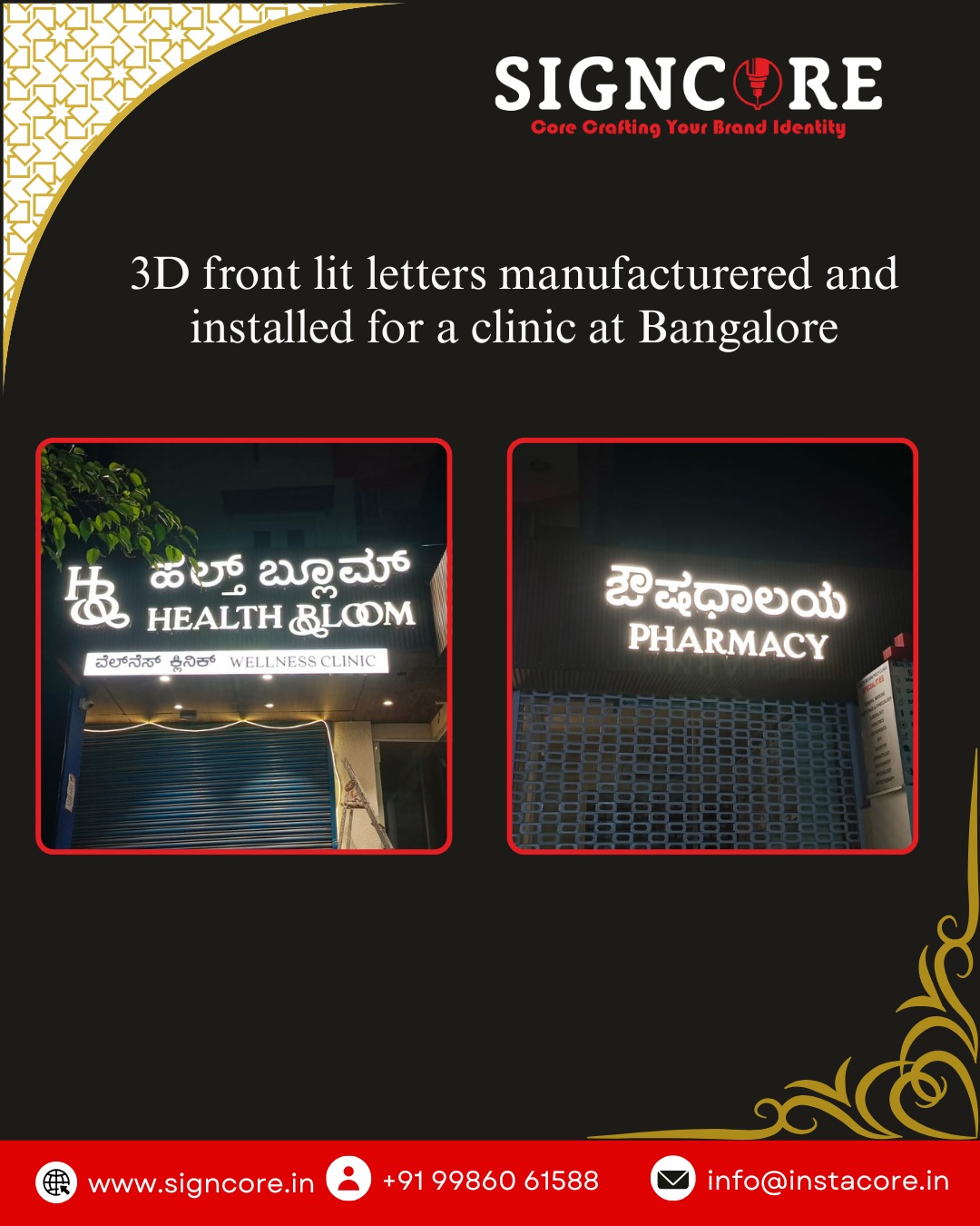 3D LED Glow Sign Board Manufacture in Bangalore 