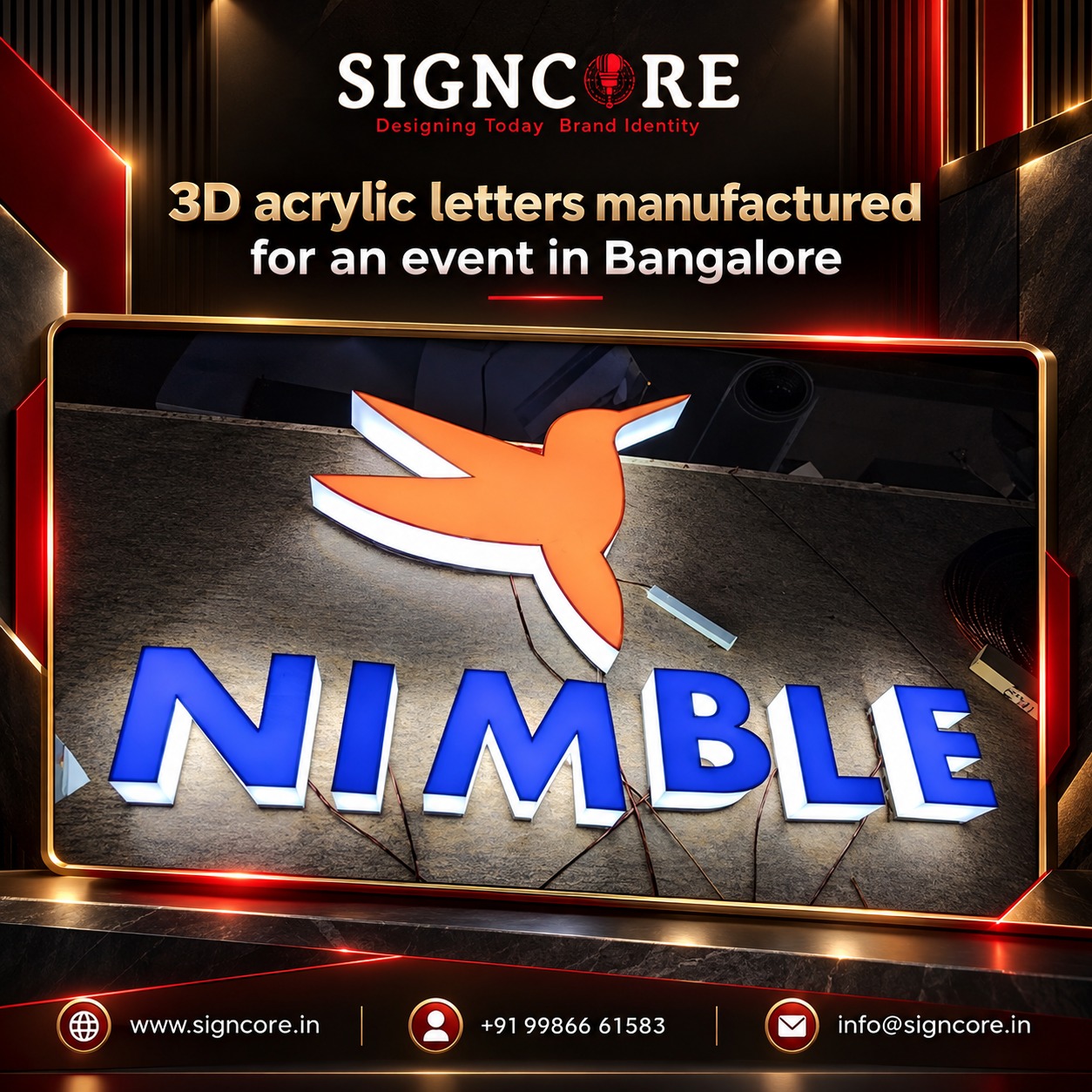 3D Acrylic Letters Manufacturer in Bangalore
